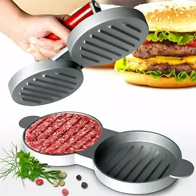 £7.99 • Buy Double Hamburger Beef Burger Quarter Pounder Maker Mould Press Patty Barbecue