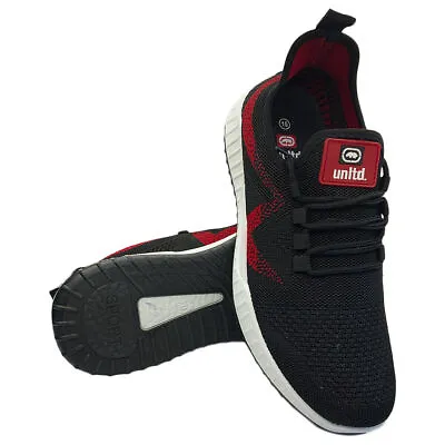 Msrp $44.99 Nwt Ecko Unltd. Men's Black Red Knit Lace Up Sneakers Shoes Size 10 • $25.99