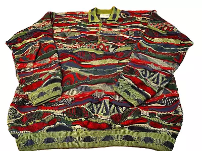 Vintage 90's Coogi Sweater Men's M 3-D Knit Made In Australia Mercerized Cotton • $145