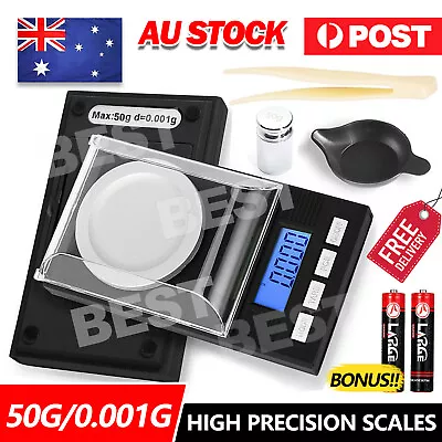 $21.45 • Buy 0.001g50g Digital Scales High Precision Electronic LCD Jewellery Scale Milligram