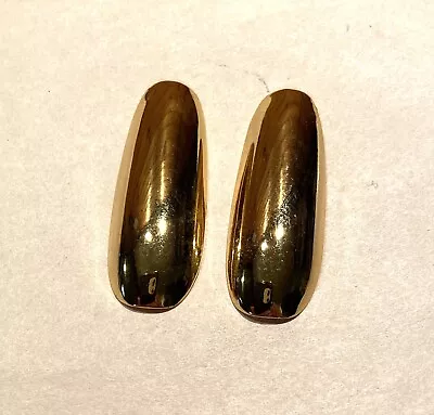 2 Pieces -GOLD PLATED PLAIN REUSABLE FIRM FINGERNAIL - 1  2/10  Long  Nail • $5