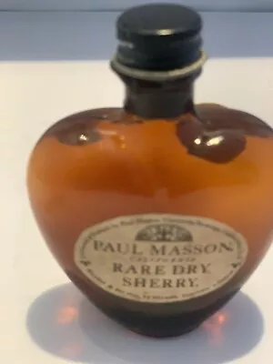Vintage EMPTY Glass 2oz PAUL MASSON Rare Dry Sherry Alcohol 18% By Volume. • $14.99