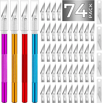 Kit Exacto Knife Set 74 Blade Refill Xacto For Leather Craft Pen Cutter Razor • $18.28