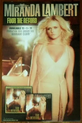 MIRANDA LAMBERT Four The Record Ltd Ed New RARE Tour Poster Display! Wildcard • $39.99