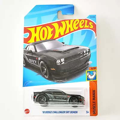 Hot Wheels 18 Dodge Challenger SRT Demon Black Muscle Mania 2023 M Case • $9