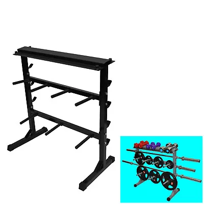 Home Gym - Weight Plate - Barbell  Bar - Dumbell Weight Storage Rack - 300kg+ • $149.95