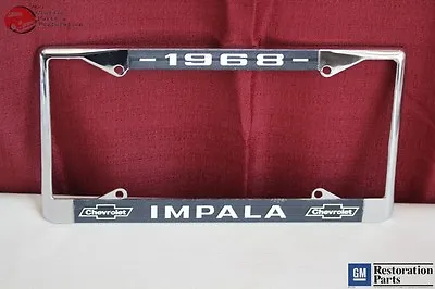 $18.23 • Buy 1968 Chevy Impala GM Licensed Front Rear License Plate Holder Retainer Frame