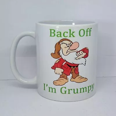 Mr Grumpy Coffee Mug Rude Funny Back Off Novelty Gift Snow White 7 Dwarfs Xmas • £9.49