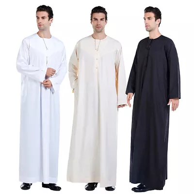 Thobe Jubba Dishdasha Thawb Thoub Muslim Islam Daffah Kaftan Robe Arab Galabeya • £26.34