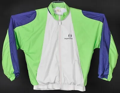 Vintage Sergio Tacchini Windbreaker Jacket Mens 42 Colorblock Full Zipper • $49.99