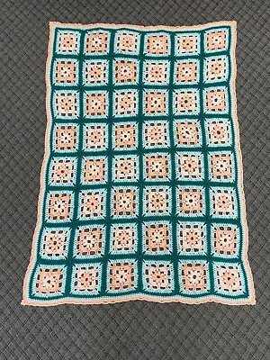 Vintage Granny Square Crochet ￼Blanket/Afghan 56”x39” • $39.99