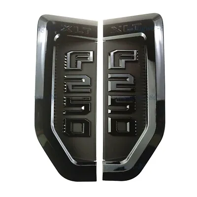 For 2017-2022 F250 XLT Emblems DRIVER &PASSANGER Side Badge Black • $179.34