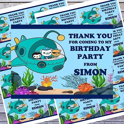 * OCTONAUTS BIRTHDAY PARTY BAG THANK YOU STICKERS Personalised Any Name X16 • £3.50