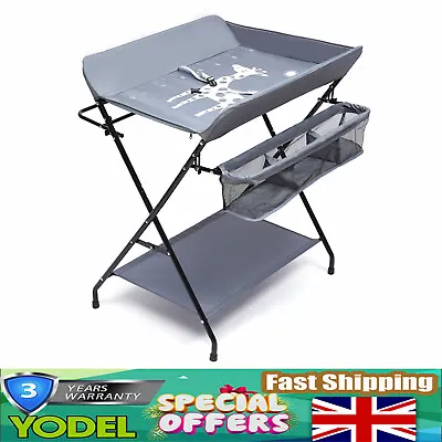 Foldable Baby Changer Unit Infant Changing Table Nappy Diaper Towels Storage • £47.04