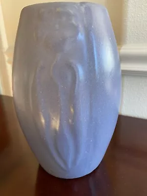 $73 • Buy Zanesville Stoneware Pottery Vase Flower VTG Lavender Blue 