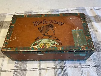 Vintage Antique Rare Mi Lola Wood Cigar Box- Buckeye Wood • $24