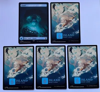 Full Art Land X 5 ~ Island ~ 1 Double Sided ~ Lost Caverns Of Ixalan ~ Mtg • £5