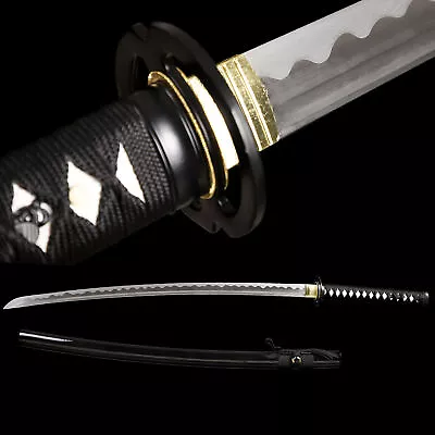 41'' Black Musashi Tsabu Ready Sharp Japanese Samurai Katana Handmade Sword • $89.99