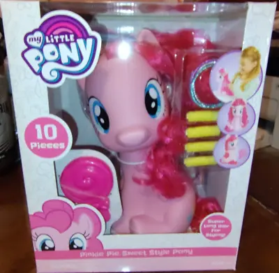 NOS My Little Pony Pinkie Pie Sweet Style Styling Head Figure+10 Accessories NIB • $13