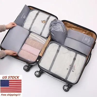 7PCS Travel Luggage Organizer Set Suitcase Storage Bags Clothing Packing Cubes • $13.61