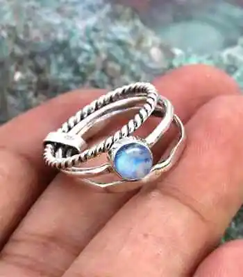 Moonstone Ring925 Sterling Silver Band &Statement Ring Handmade Ring All Size • $12.34