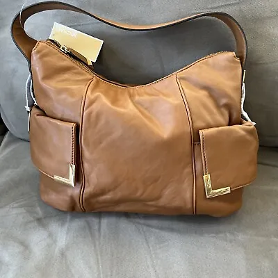 New Michael Kors Beverly Large Walnut Very Soft Leather  Satchel Bag #35H4GBL7L • $109.99