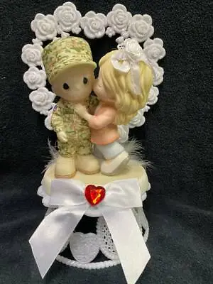 Precious Moments Groom Soldier Officer Military Wedding Cake Topper Army Navy  • $89