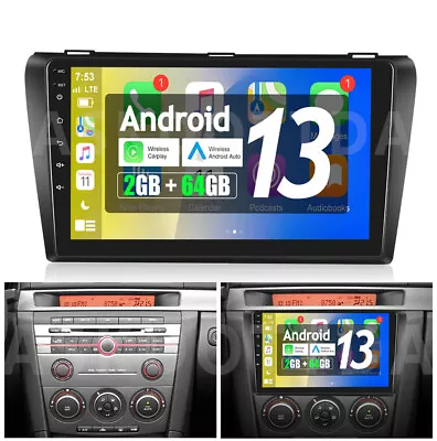 2+64G Android 13 Carplay BT For Mazda 3 2006-2012 Car Stereo GPS Radio Head Unit • $199.99