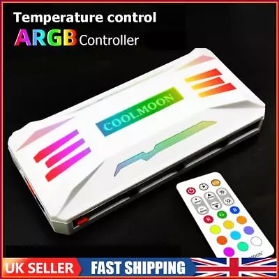 RGB Controller 4Pin PWM 5V 3Pin ARGB Fan Remote Control (White) • £10.99