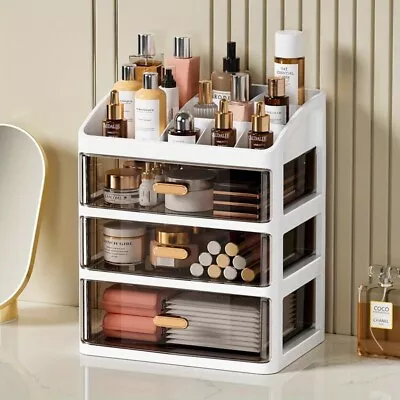 Makeup Organizer With Mildew-Resistant Drawers - Sleek Countertop Cosmetic • $19.99