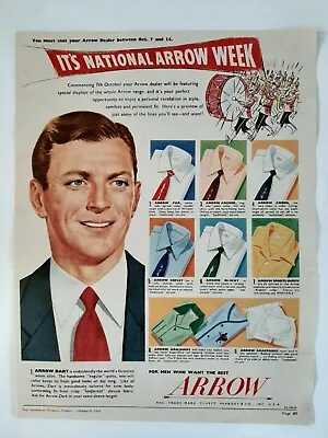 Vintage Australian Advertising 1954 ARROW SHIRTS Men's Clothing Art  • $14.95