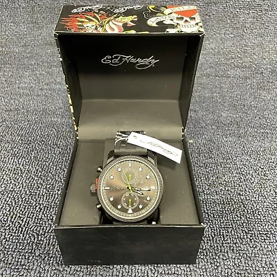 Ed Hardy Men's Black Silicone Strap Watch With Box • $33.49