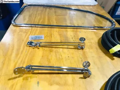$699 • Buy GRIMALDI Pop Out Side Quarter Window Bug Beetle With VW LOGO On Extension! Pair!
