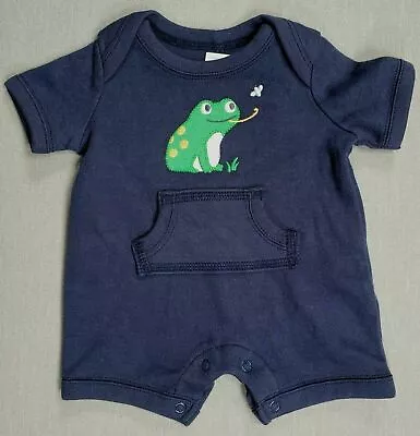 Baby Boy New Gymboree Preemie To 5Lbs Blue Froggie Romper Outfit • $39.99