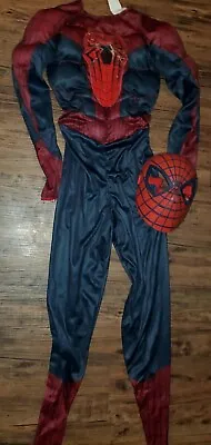 Marvel Amazing Spiderman Costume Muscles With Hard Mask 2012 Hasbro * • $14.99