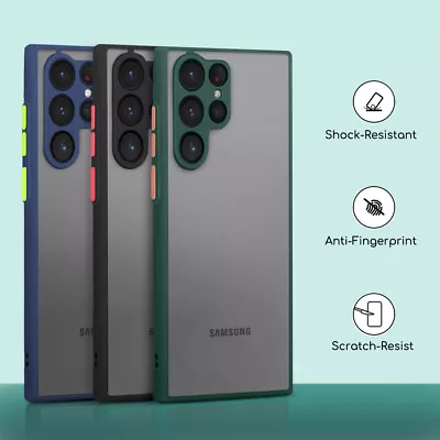 Shockproof Armor Matte Back Case Cover For Samsung S23 S22 Ultra S21 S20 FE S10 • $9.95