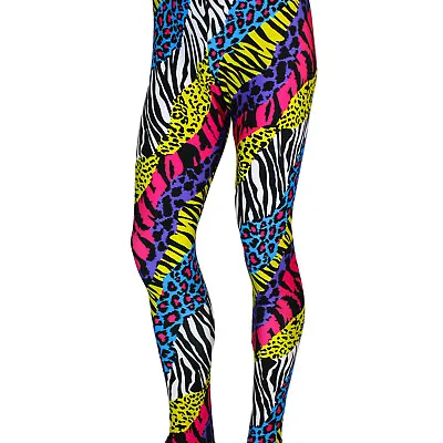 80's Heavy Metal Hair Glam Rock BonJovi NEON ZEBRA Cheetah Spandex Stretch Pants • $29.95