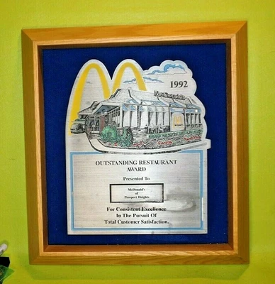 $59.99 • Buy Rare Mcdonalds 1992 Restaurant Outstanding Award Brushed Plaque READ FIRST!!