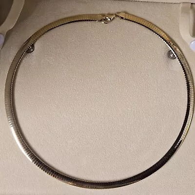 Veronese 18 Inch Thick Gold Necklace Choker Vermeil 925 Silver Gold Overlay QVC • $29.99