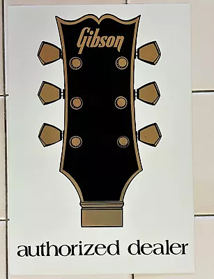 Nice 1975 Authorized Gibson Guitar Dealer Window Sticker Vintage Original NOS! • $20