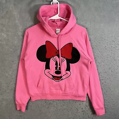 Disney Minnie Mouse Sweater Womens Medium (Fits S) Pink Hoodie Sweatshirt • $14.99