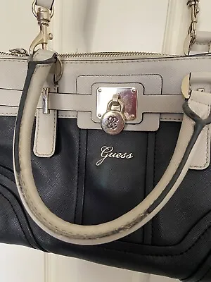 Guess Shoulder Crossbody Bag HandBag Black Ivory • $32