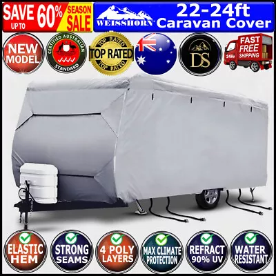 Weisshorn 22-24ft Caravan Cover Campervan 4 Layer UV Water Resistant Carry Bag • $145.70