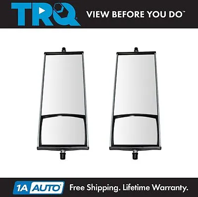 TRQ 16  X 6.5  Aluminum West Coast Mirror Pair W/ Convex Glass For HD Semi Truck • $47.95