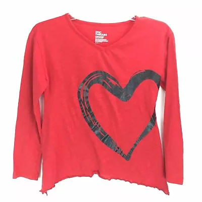 Epic Threads Girls Heart Top - Red Shirt Black Heart - Size Large • $5.24