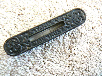 Stanley Antique 3.25  Cast Iron Ornate Pocket Level -  No Top Arch Mount Model • $14.99