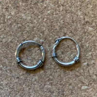 Hoops - Sterling Silver 925 - Pair Of Bali Earrings - Multiple Styles And Sizes • $3.99