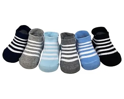 Baby Grip Non-slip Socks Toddler Infant Kids Boys Girls Ankle Striped Blue Pink • £6.49