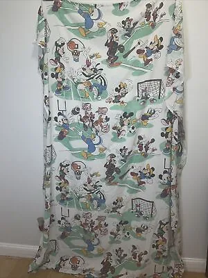 Vintage Pacific Disney Mickey & Minnie Mouse Twin Flat Sheet Sport Theme Fabric • $15.99