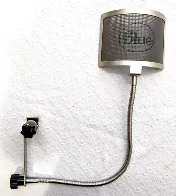 Blue Pop Filter ProAudio Microphone Universal Metal Wind Screen Goose Neck Mount • $27.88